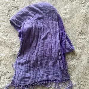 Purple Women's Scarf 100% Cotton Textured